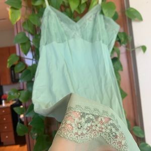 Beautiful Vintage Mint-green Lingerie / Slip Dress